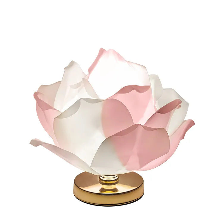Lotus Flower Fabric Hardware Table Lamp