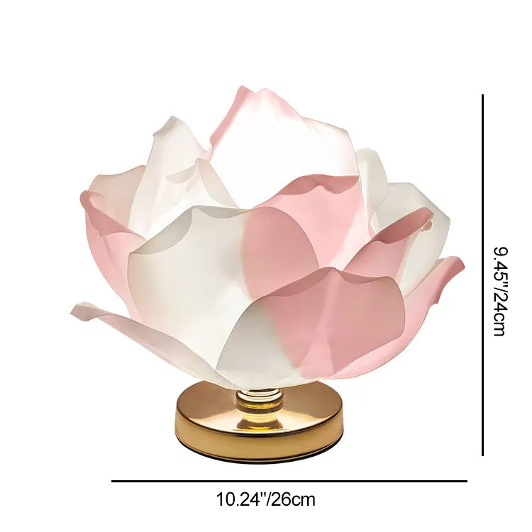 Lotus Flower Fabric Hardware Table Lamp