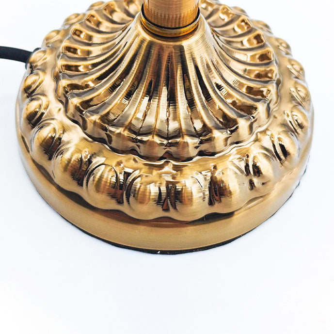 Fabric Hardware Round Bedroom Table Lamp