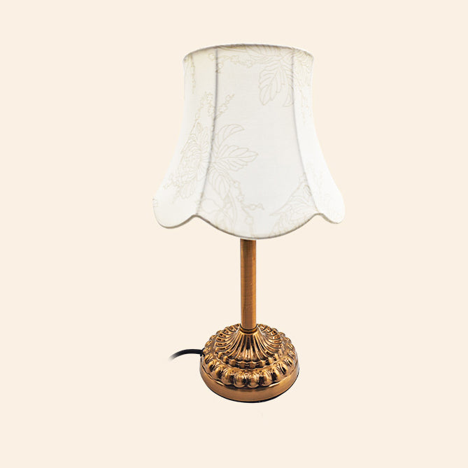 Fabric Hardware Round Bedroom Table Lamp