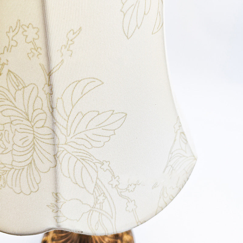 Fabric Hardware Round Bedroom Table Lamp