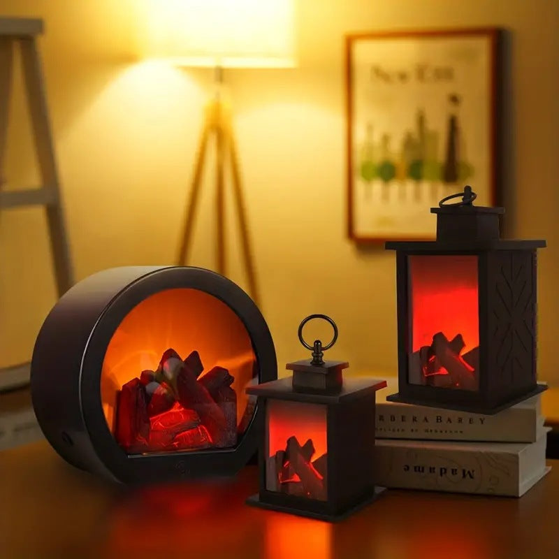 ABS Simulated Flame Fireplace Table Lamp