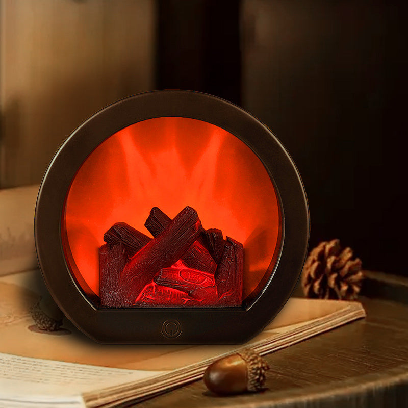 ABS Simulated Flame Fireplace Table Lamp