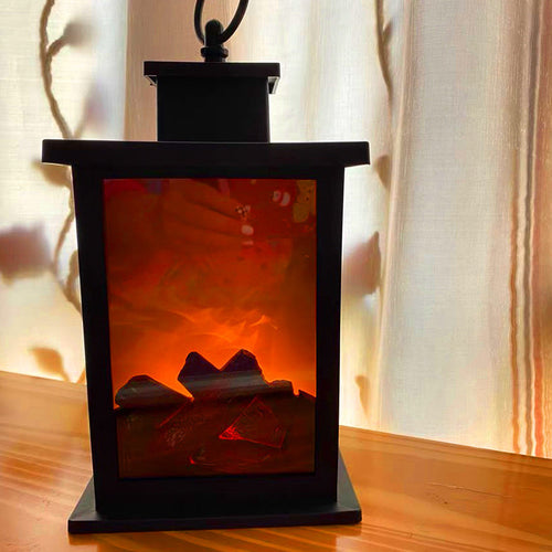 ABS Simulated Flame Fireplace Table Lamp