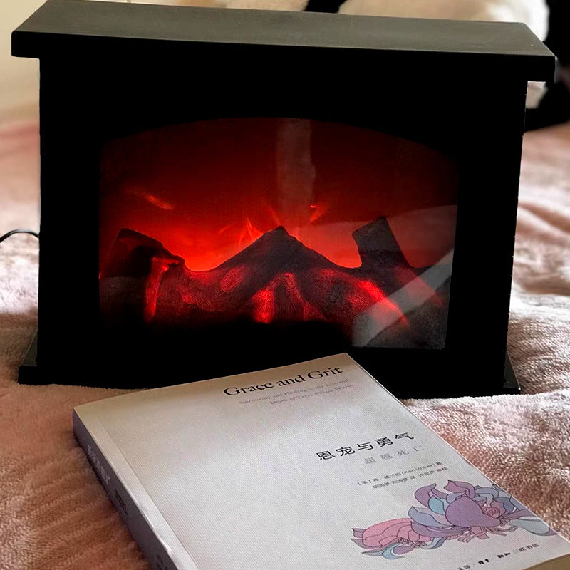 ABS Simulated Flame Fireplace Table Lamp