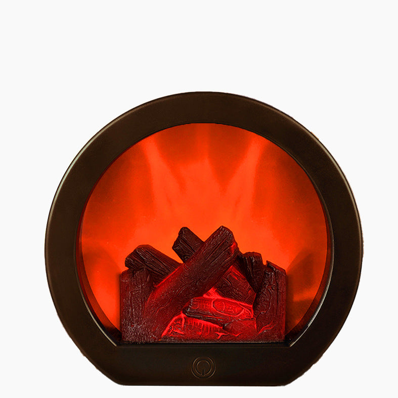 ABS Simulated Flame Fireplace Table Lamp