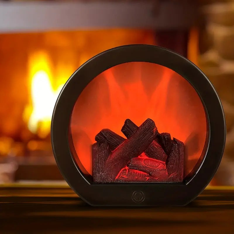 ABS Simulated Flame Fireplace Table Lamp