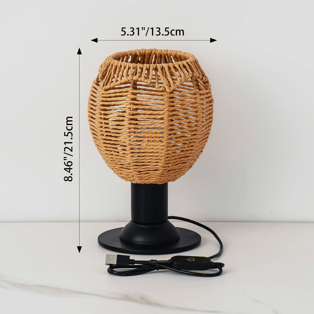 Hemp Rope Weaving Cage Table Lamp