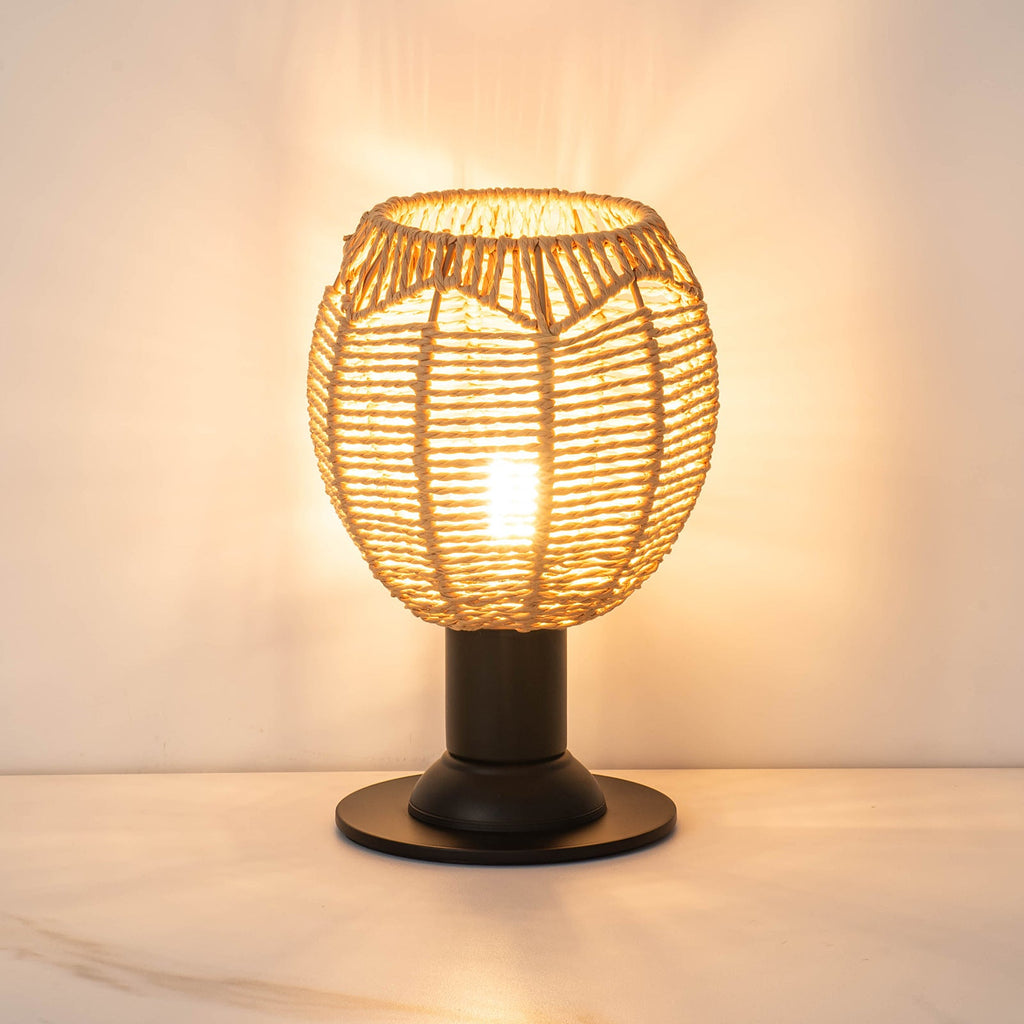 Hemp Rope Weaving Cage Table Lamp