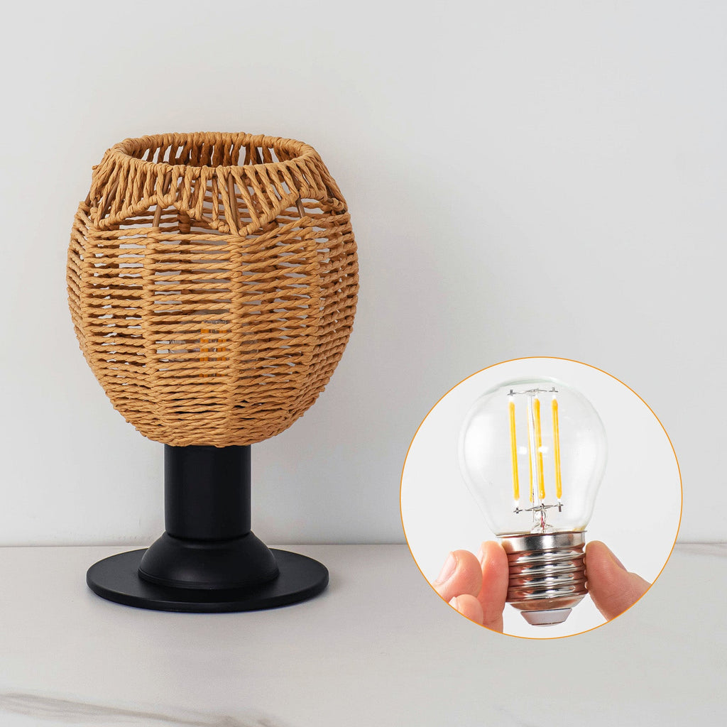 Hemp Rope Weaving Cage Table Lamp