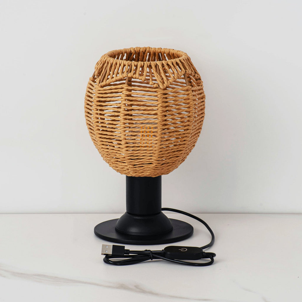 Hemp Rope Weaving Cage Table Lamp