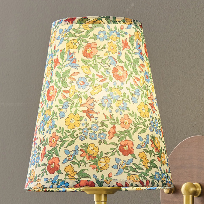 Copper Solid Wood Fabric Wall Lamp