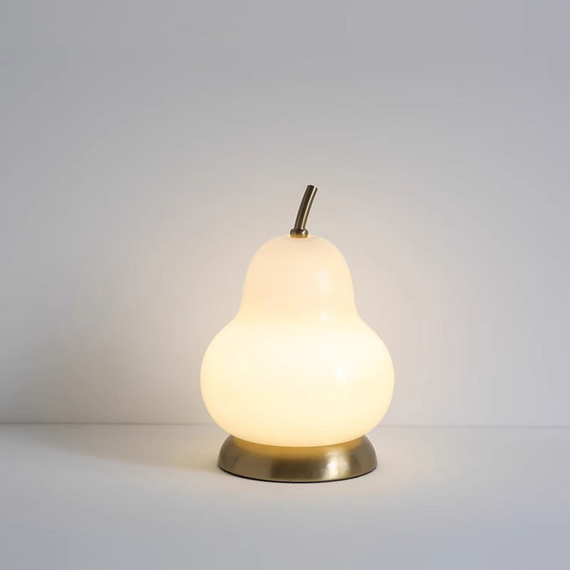 Pear Glass Iron Rechargeable Table Lamp