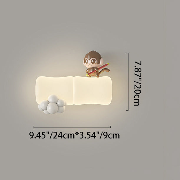 Animal Koala Bamboo PE Wall Lamp