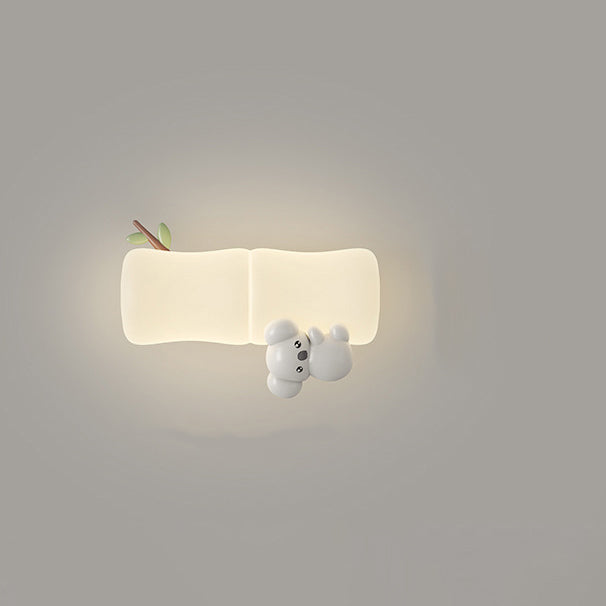 Animal Koala Bamboo PE Wall Lamp