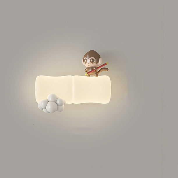 Animal Koala Bamboo PE Wall Lamp
