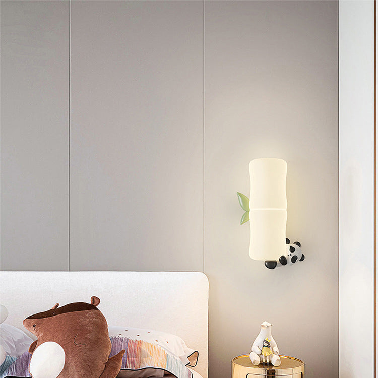 Animal Koala Bamboo PE Wall Lamp