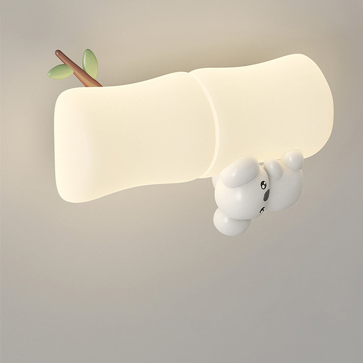 Animal Koala Bamboo PE Wall Lamp