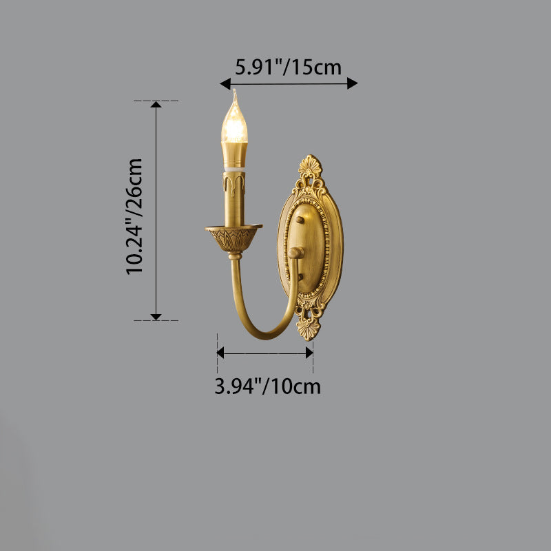 Full Copper Candelabra Living Wall Lamp