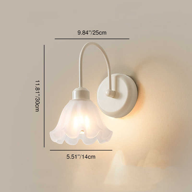 Iron Flower Glass Living Wall Lamp