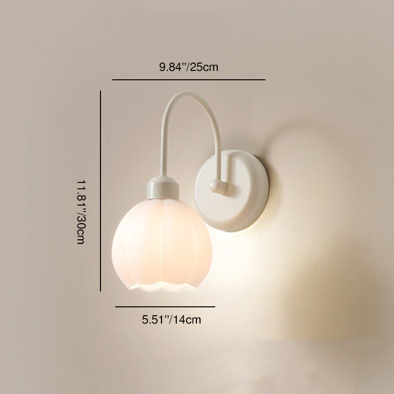 Iron Flower Glass Living Wall Lamp