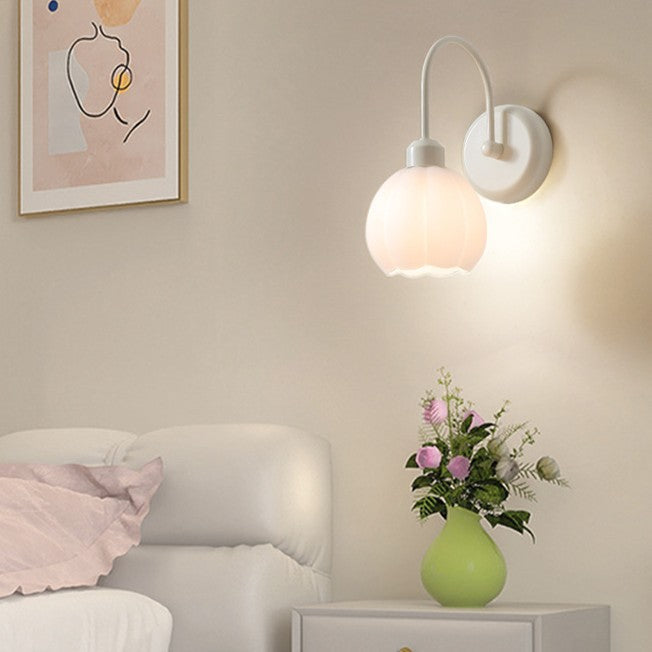 Iron Flower Glass Living Wall Lamp