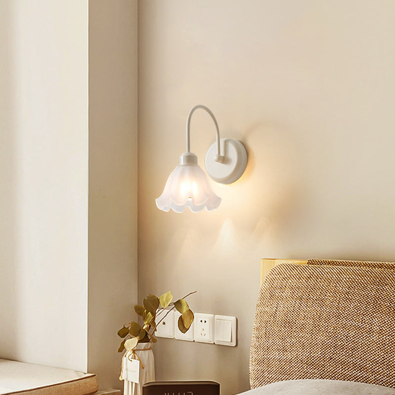 Iron Flower Glass Living Wall Lamp