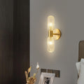 Full Copper Glass Column 2-Light Wall Lamp