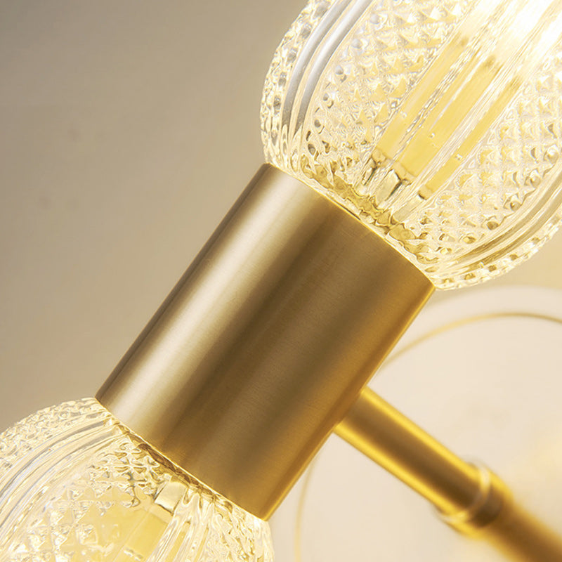 Full Copper Glass Column 2-Light Wall Lamp