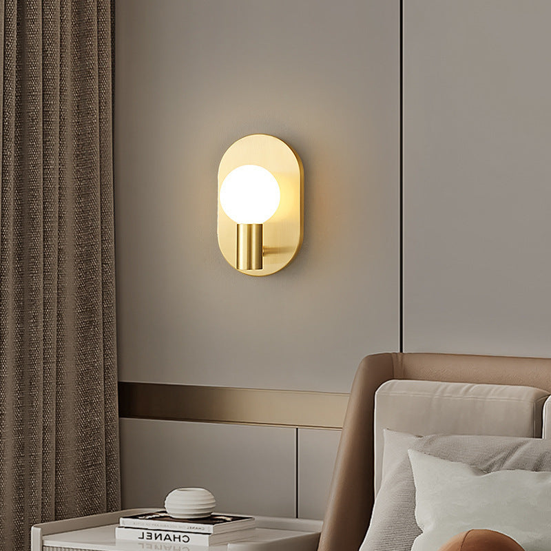 Full Copper Glass Oval Wall Lamp
