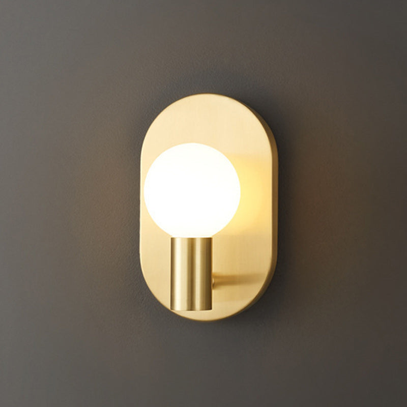 Full Copper Glass Oval Wall Lamp