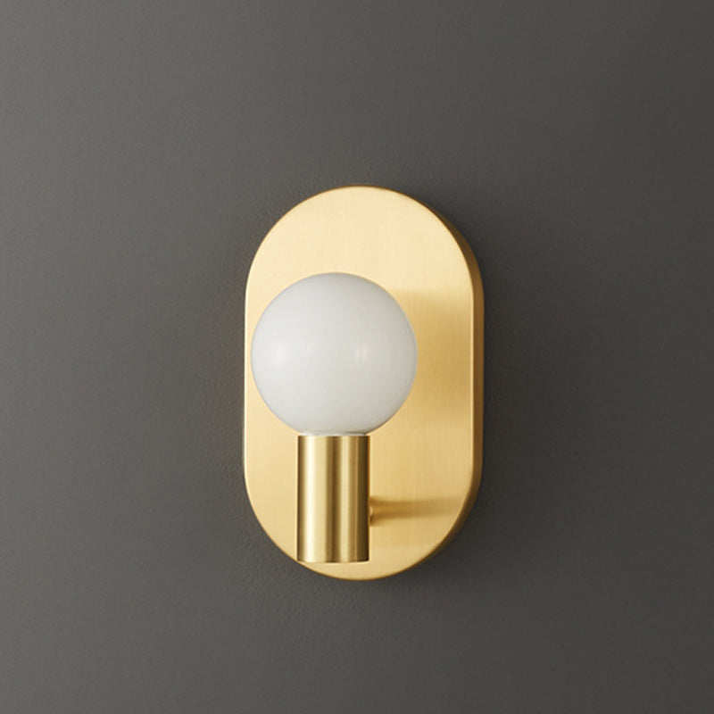 Full Copper Glass Oval Wall Lamp