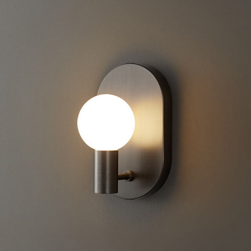Full Copper Glass Oval Wall Lamp