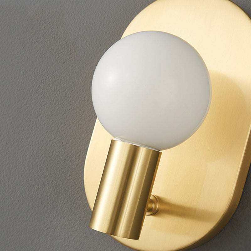 Full Copper Glass Oval Wall Lamp