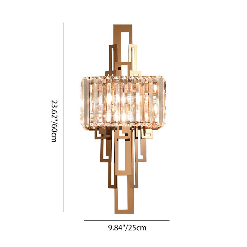 Crystal Hardware Rectangular Living 2-Light Wall Lamp