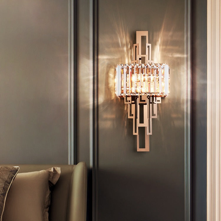 Crystal Hardware Rectangular Living 2-Light Wall Lamp