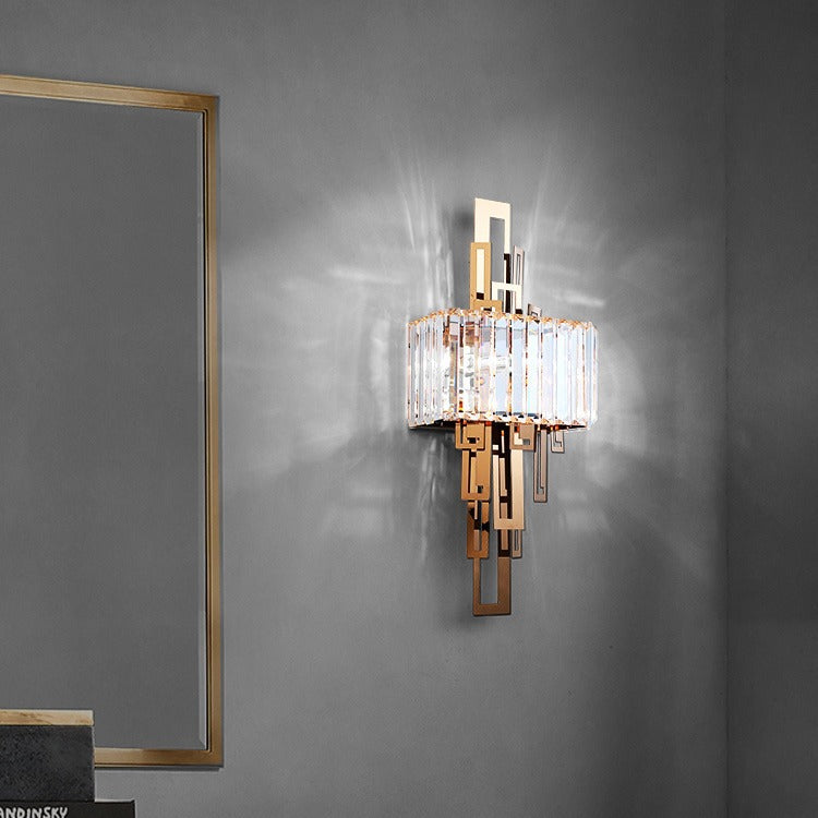 Crystal Hardware Rectangular Living 2-Light Wall Lamp