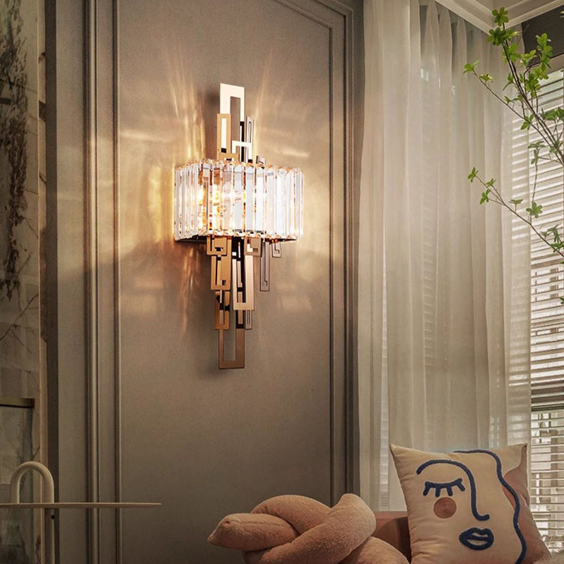 Crystal Hardware Rectangular Living 2-Light Wall Lamp