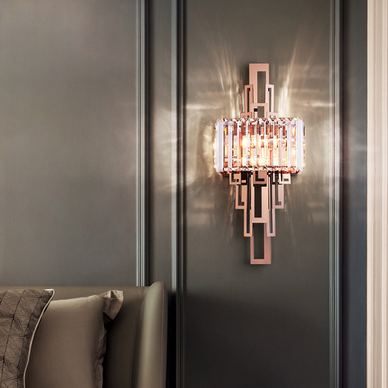 Crystal Hardware Rectangular Living 2-Light Wall Lamp