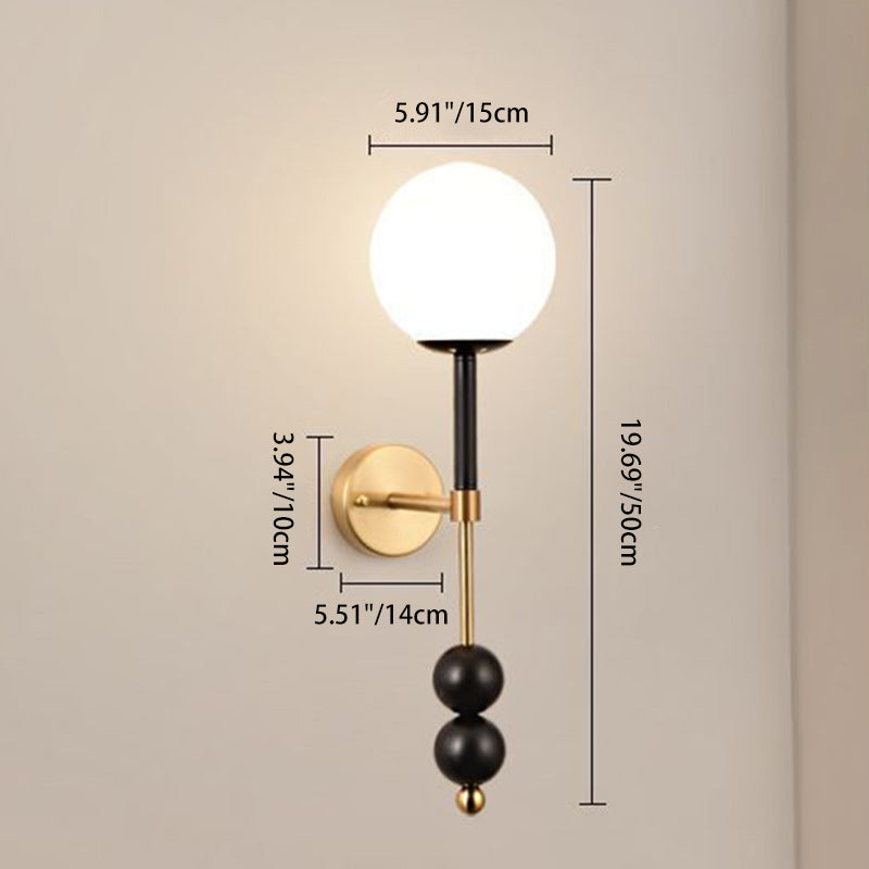Glass Ball Hardware Living Wall Lamp