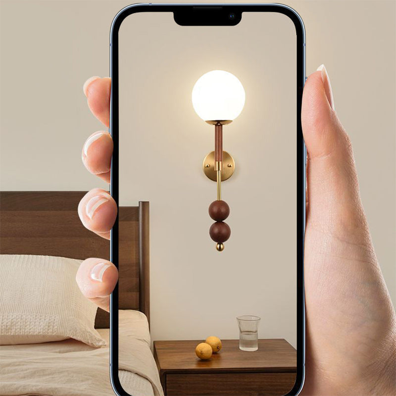 Glass Ball Hardware Living Wall Lamp