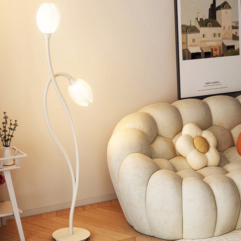 PE Tulip Iron Living 2-Light Floor Lamp