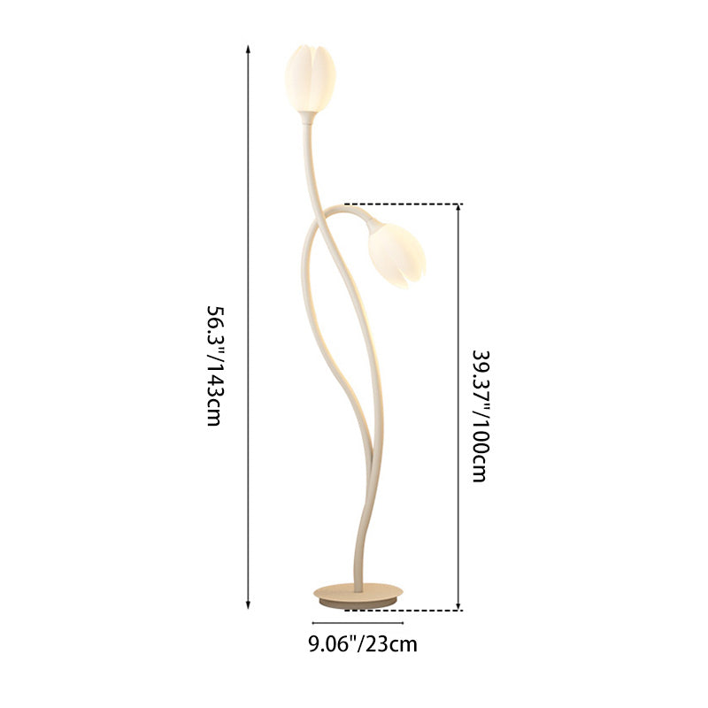 PE Tulip Iron Living 2-Light Floor Lamp