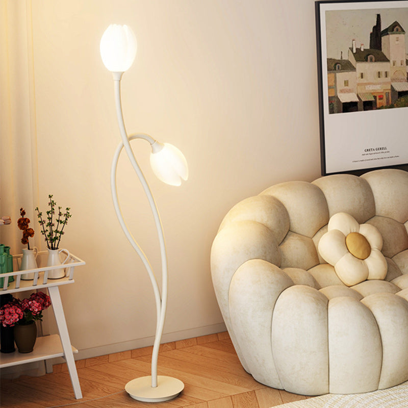 PE Tulip Iron Living 2-Light Floor Lamp