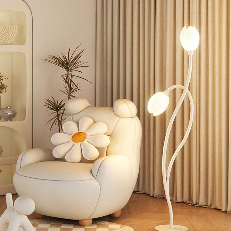 PE Tulip Iron Living 2-Light Floor Lamp