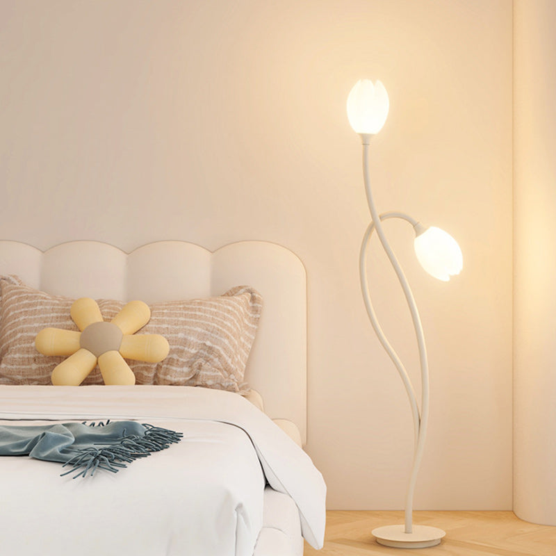 PE Tulip Iron Living 2-Light Floor Lamp