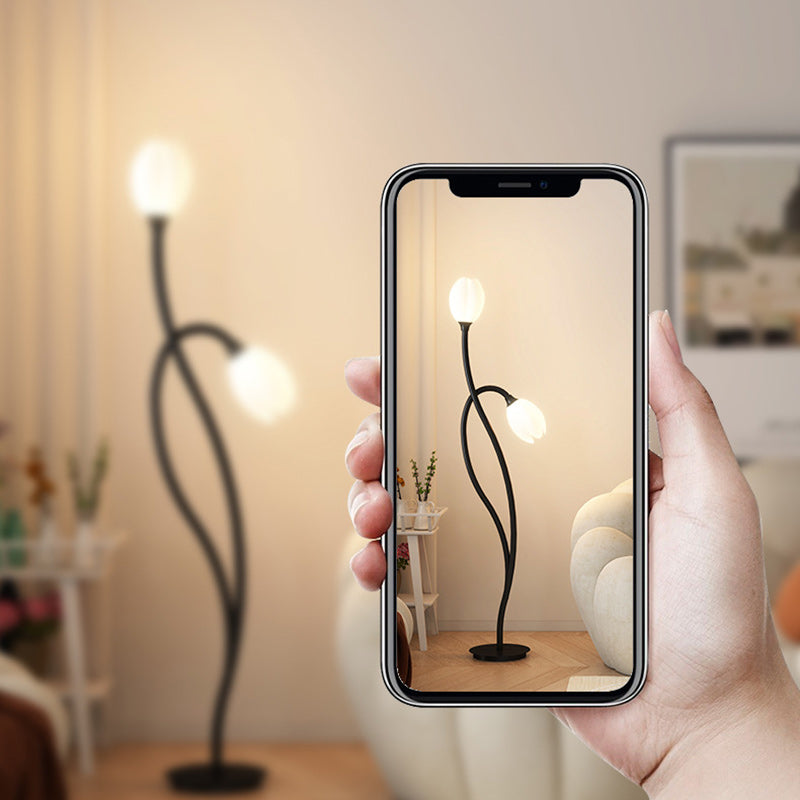 PE Tulip Iron Living 2-Light Floor Lamp