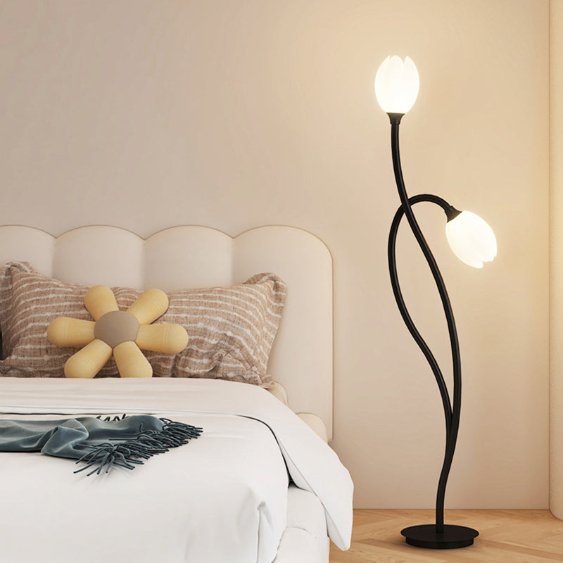 PE Tulip Iron Living 2-Light Floor Lamp