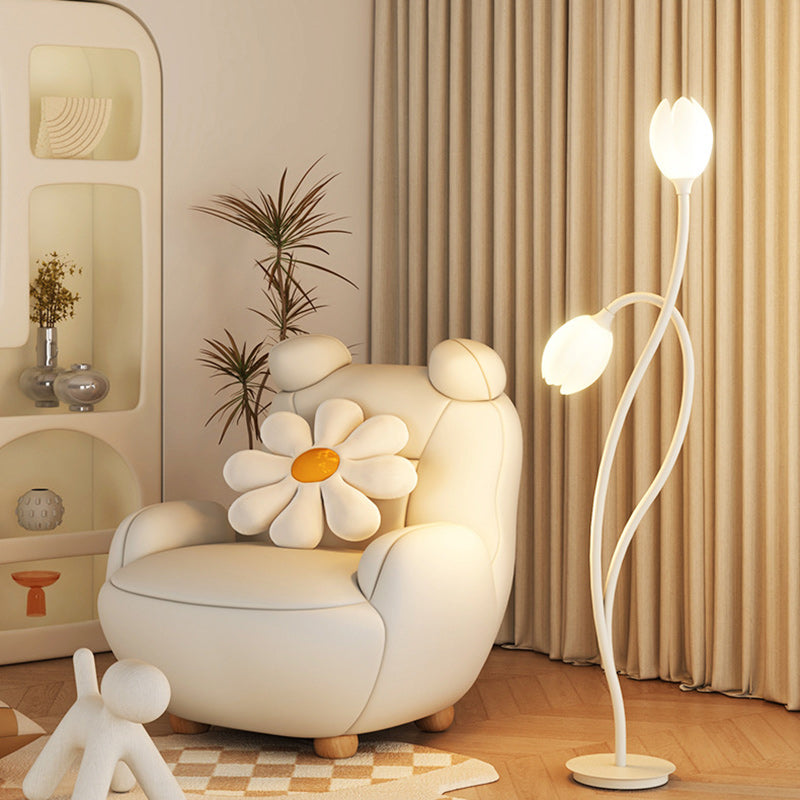 PE Tulip Iron Living 2-Light Floor Lamp