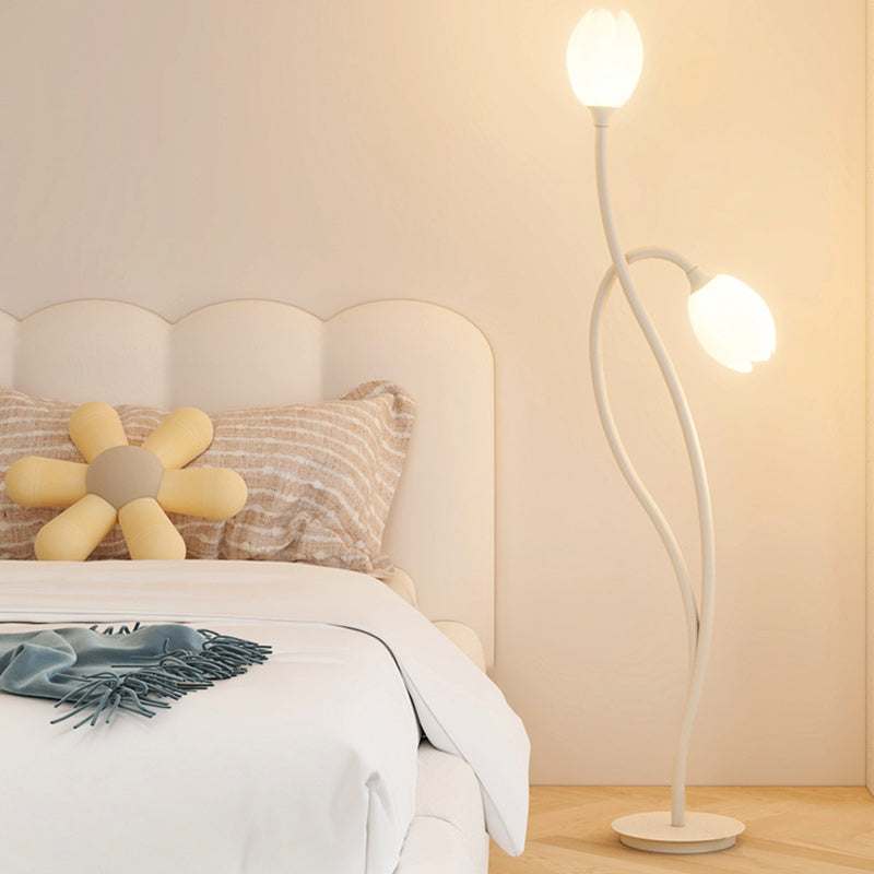PE Tulip Iron Living 2-Light Floor Lamp